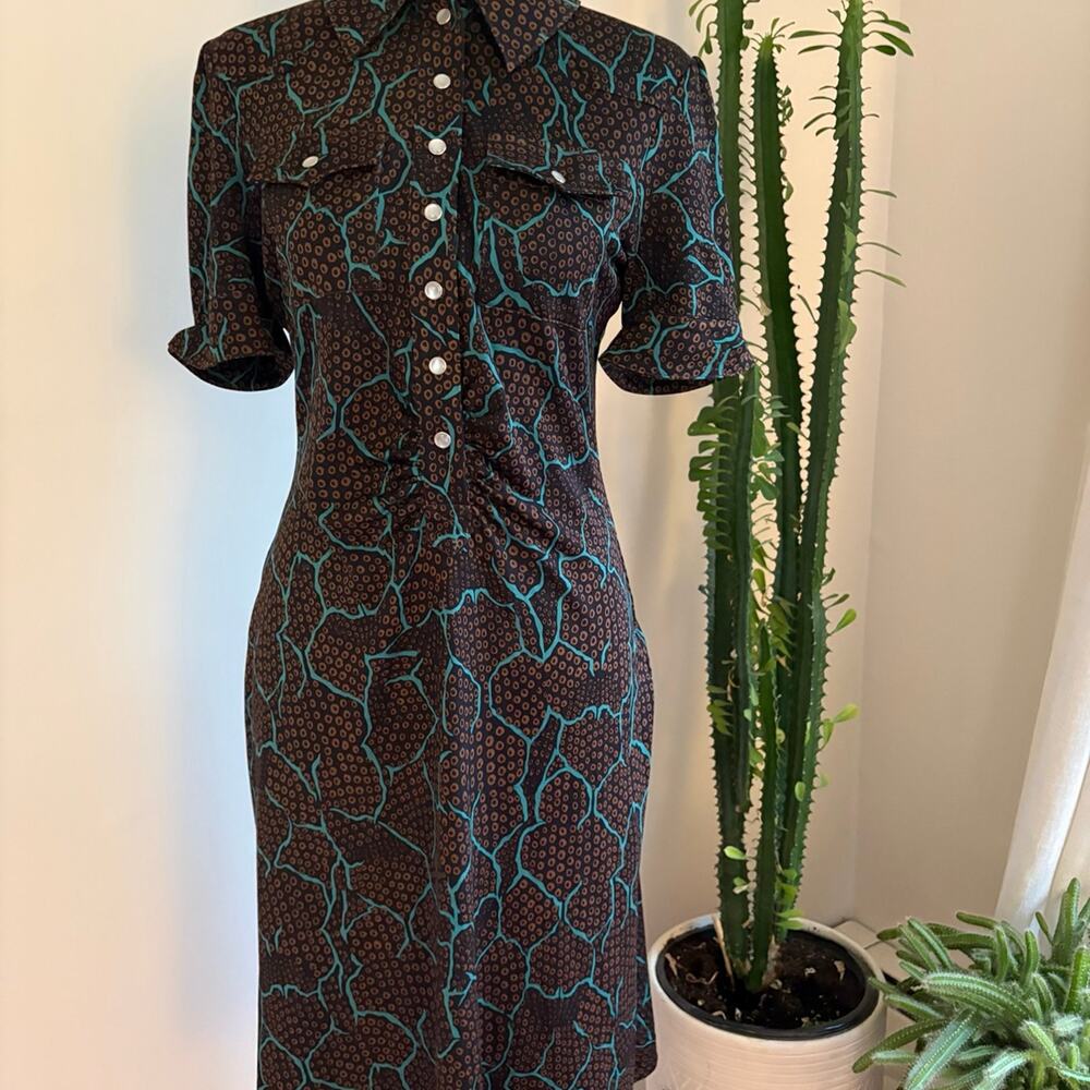 DVF Diane von Furstenberg Silk shirt Dress Designer Whimsigoth Dark Academia